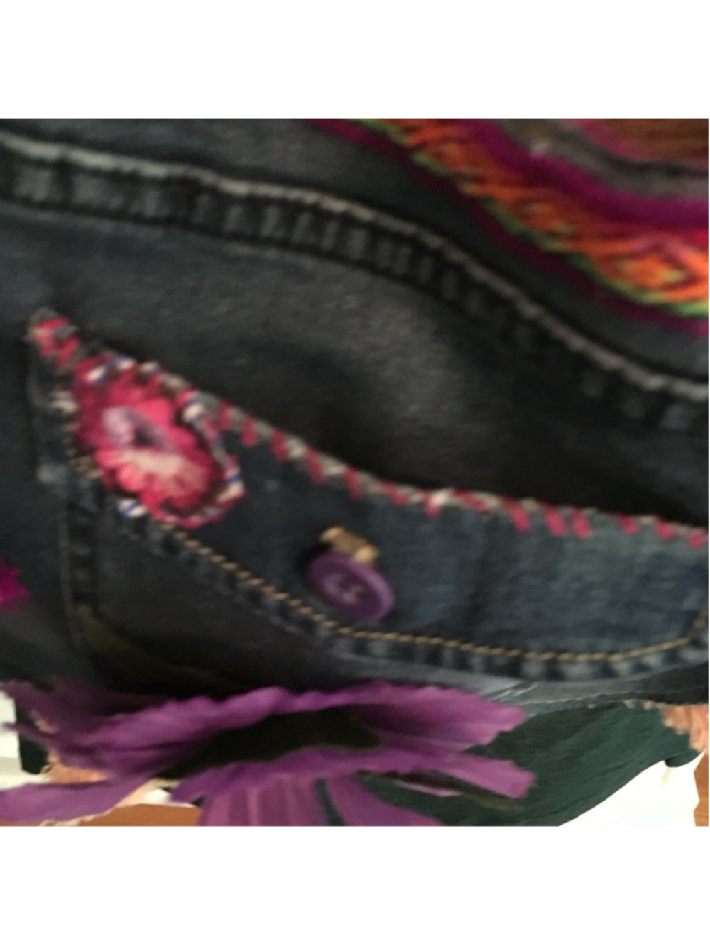 Handmade Bag Denim Patchwork Crossbody Hippie Small - Picture 3 of 8